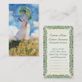 Carte De Visite Femme avec un art de Claude Monet de parasol (Devant / Derrière)