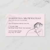 Carte De Visite Femme coiffeuse rose (Dos)