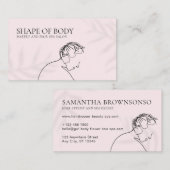 Carte De Visite Femme coiffeuse rose (Devant / Derrière)