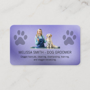 Carte De Visite Femme coupant les cheveux de chien Services pour