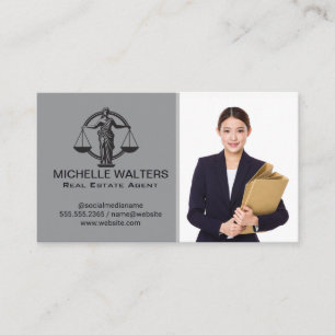 Carte De Visite Femme d'affaires en costume   Avocate   Justice