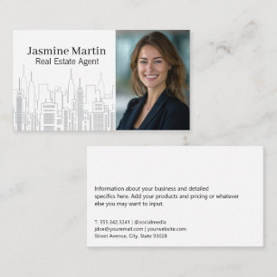 Carte De Visite Femme d'affaires   Immeubles de la ville gratte-ci