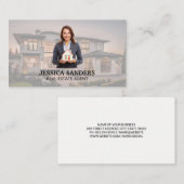 Carte De Visite Femme d'affaires immobilière | Maison de luxe (Devant / Derrière)