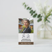 Carte De Visite Femme d'affaires immobilière | Propriétés (Debout devant)