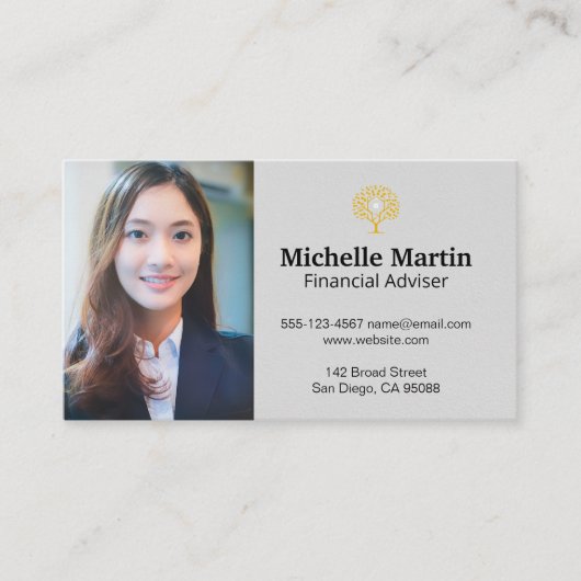 Carte De Visite Femme d'affaires | Logo de l'Arbre Financière (Devant)