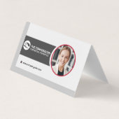 Carte De Visite Femme d'affaires souriante | Entreprise | Code QR (Dos)