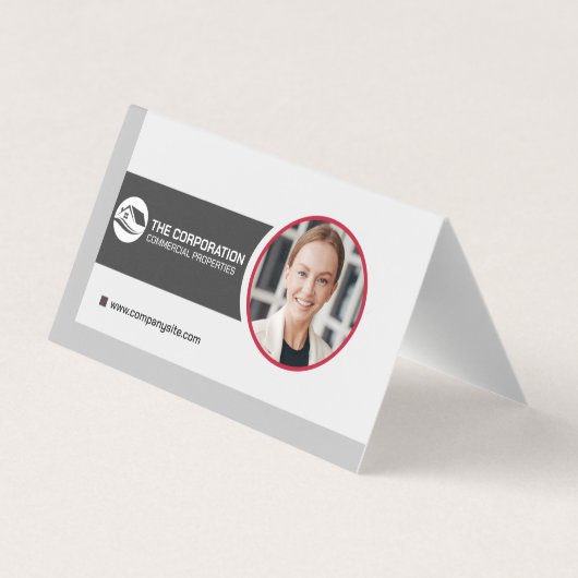 Carte De Visite Femme d'affaires souriante | Entreprise | Code QR (Dos)