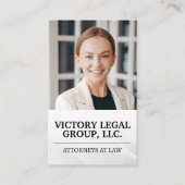 Carte De Visite Femme d'affaires souriante | Logo Justice (Devant)