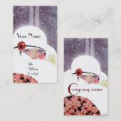 CARTE DE VISITE FEMME DANS LA NEIGE, HIVER BEAUTY MODE MONOGRAM (Devant / Derrière)