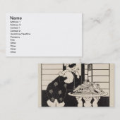 Carte De Visite Femme dans une librairie, conception pour "un (Devant / Derrière)