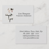 Carte De Visite Femme de créatrice de mode en verre noir (Devant / Derrière)