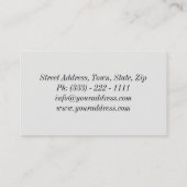 Carte De Visite Femme de créatrice de mode en verre noir (Dos)