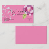 Carte De Visite Femme de fleurs roses professionnelles (Devant / Derrière)