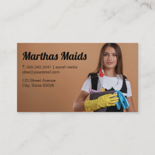 Carte De Visite Femme de ménage avec produits d'entretien Servic