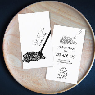Carte De Visite Femme de ménage de services de nettoyage à la serp