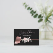 Carte De Visite Femme de ménage nettoyant une maison rose gold sci (Debout devant)