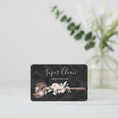 Carte De Visite Femme de ménage nettoyant une maison rose gold sci (Debout devant)