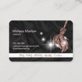 Carte De Visite Femme de ménage nettoyant une maison rose gold sci (Dos)