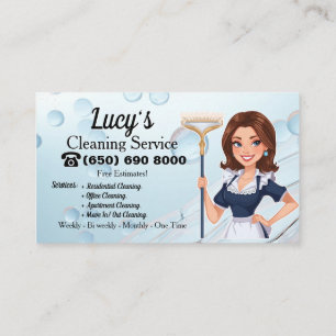 Carte De Visite Femme de ménage sarcelle Service de nettoyage de m