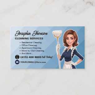 Carte De Visite Femme de ménage sarcelle Service de nettoyage de m