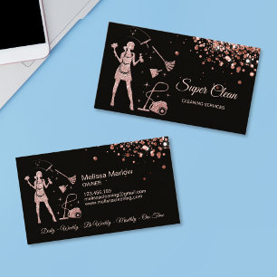 Carte De Visite Femme de ménage Service de nettoyage de bureaux et