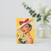 Carte De Visite Femme élégante aux jonquilles (Debout devant)