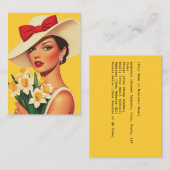 Carte De Visite Femme élégante aux jonquilles (Devant / Derrière)