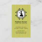 Carte De Visite Femme élégante de silhouette de petit gâteau (Dos)