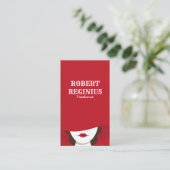 Carte De Visite Femme En Casquette Rouge (Debout devant)