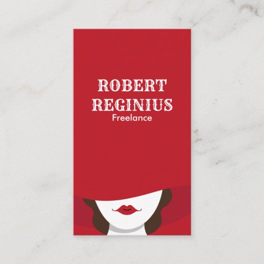 Carte De Visite Femme En Casquette Rouge (Devant)