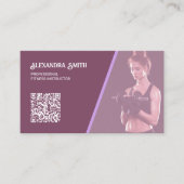 Carte De Visite Femme Entraîneur personnel personnalisé QR (Devant)