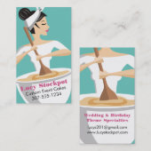 Carte De Visite Femme faite sur commande de boulangerie de couleur (Devant / Derrière)