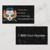 Carte De Visite Femme faite sur commande de crâne de sucre (Devant / Derrière)