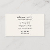 Carte De Visite Femme Feuille Moon Arch SKINCARE Wellness Day Spa (Dos)