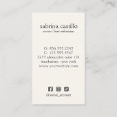 Carte De Visite Femme Feuille Moon Arch Wellness Day Spa Cuivre (Dos)