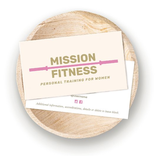 Carte De Visite Femme Fitness Personal Trainer Rose