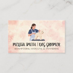 Carte De Visite Femme Groomer Couper Chiens Cheveux