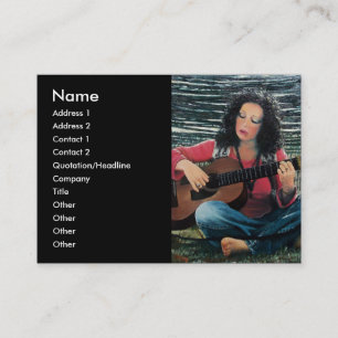 Carte De Visite Femme Jouant De La Musique Avec Guitare Acoustique