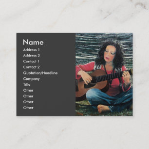 Carte De Visite Femme Jouant De La Musique Avec Guitare Acoustique