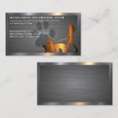 Carte De Visite Femme Marchant Chiens | Paw | Bordure métallique (Devant / Derrière)