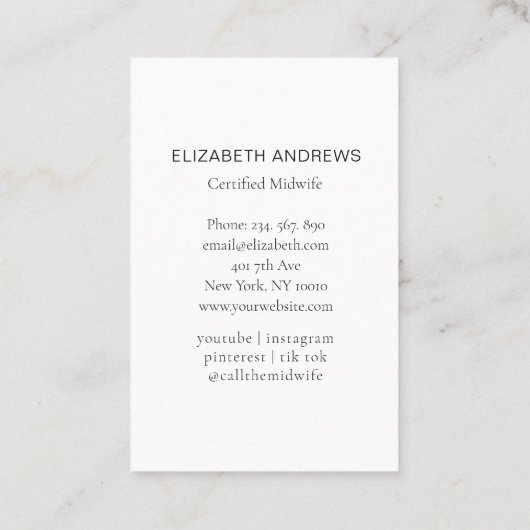 Carte De Visite Femme-mère, Storch, Blanc (Dos)