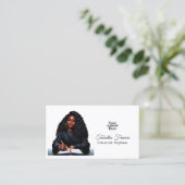 Carte De Visite Femme Noire Afro Boss Empowering Design (Debout devant)