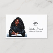 Carte De Visite Femme Noire Afro Boss Empowering Design (Devant)