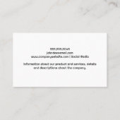 Carte De Visite Femme photographe tenant une caméra (Dos)