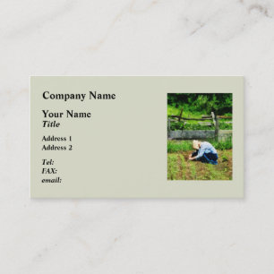 Carte De Visite Femme plantant un jardin
