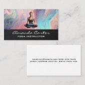 Carte De Visite Femme pratiquant le yoga avec mât (Devant / Derrière)