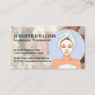 Carte De Visite Femme profitant d'un massage du dos Journee au S