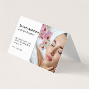 Carte De Visite Femme profitant d'un Spa Pétales de fleurs