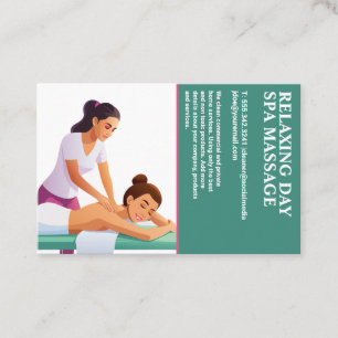 Carte De Visite Femme recevant un massage relaxant du dos
