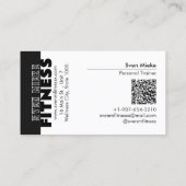 Carte De Visite Femme Remise en forme de poids noir blanc (Dos)